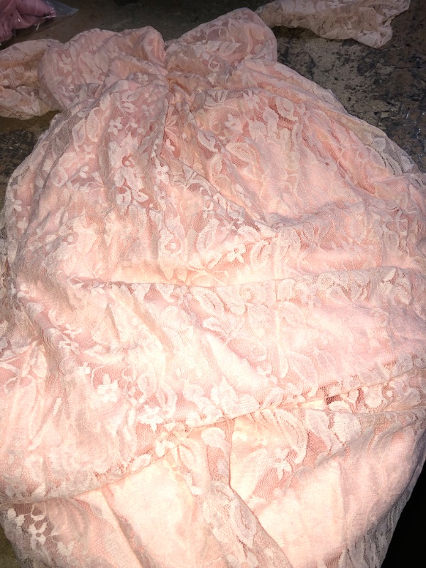Photo 1 of *COLOR MAY VARY* Maternity Photography Props Floral Lace Dress Fancy Pregnancy Gown for Baby Shower Photo Shoot Small Pink