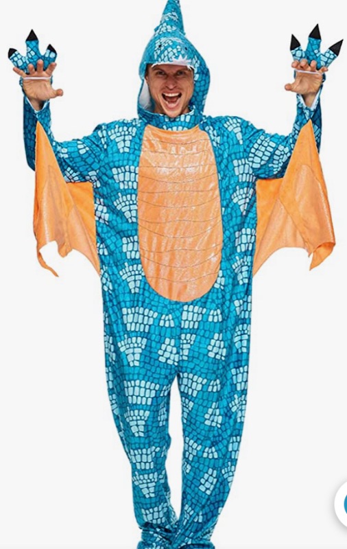 Photo 1 of EraSpooky Adult Dinosaur Costume Deluxe Men Halloween Pterosauria Pajamas XL