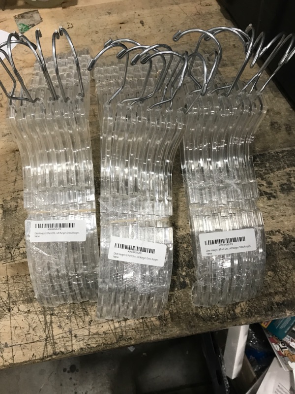 Photo 1 of BUNDLE OF 3*** Clear Plastic Hangers 8 Pk Shirt Hangers Crystal for Clothes Hangers Hangers Space Saving Heavy Duty Coat Hangers Closet Hangers Dress Hangers Retail Hangers *TOTAL AMOUNT 24*