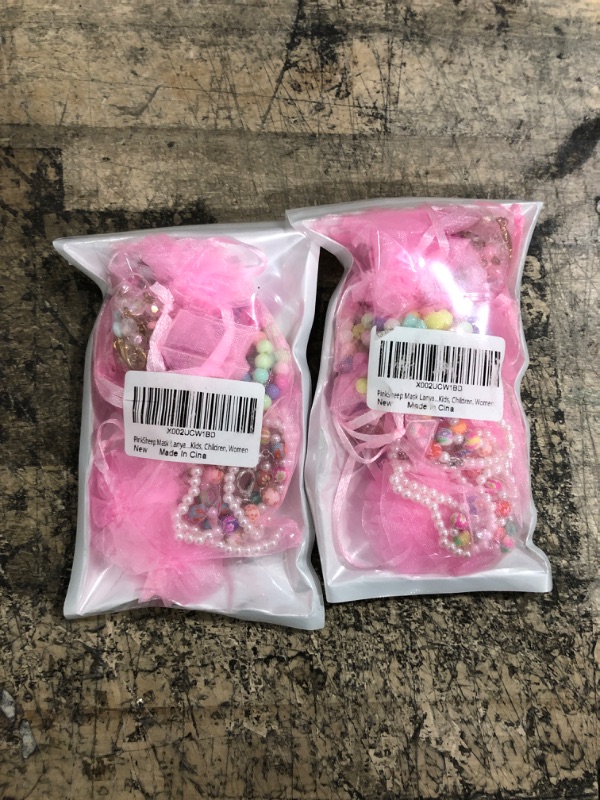 Photo 2 of  2 packs of PinkSheep Mask Lanyard for Kids Girl, Anti-Lost Lanyards for Masks Comfortable Mask Lanyards Beaded Mask Holder Necklace Strap Eyeglass Chains Anti-Lost Suitable for Kids, Children, Women