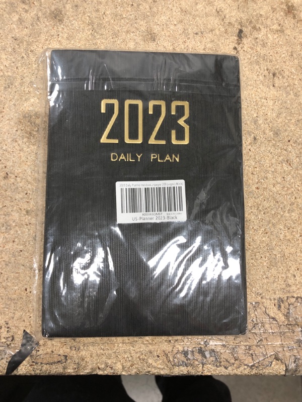 Photo 2 of 2023 Daily Planner notebook, 8.19” x 5.7” Faux Leather Monthly Planner Notebook with Month Index, January 2023 - December 2023, 365 day planning, 100 inner pages (200 pages) (black)