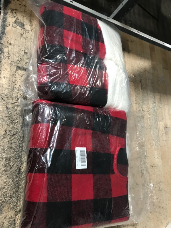 Photo 2 of ***BUNDLE*** NIKKY HOME Luxury Buffalo Plaid Christmas Tree Skirt Holiday Ornaments with Wool Edge 50 inch Plaid 50" (2PCS)