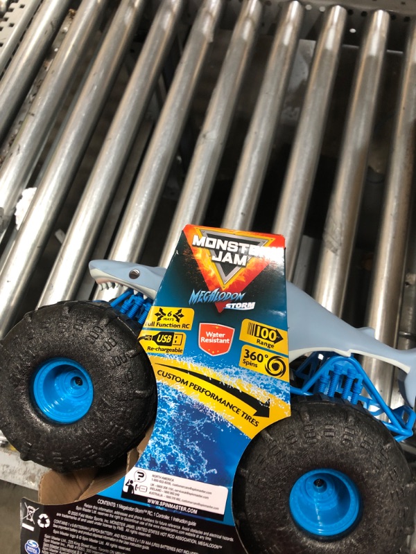 Photo 3 of Monster Jam Official Megalodon Storm All-Terrain Remote Control Monster Truck - 1:15 Scale