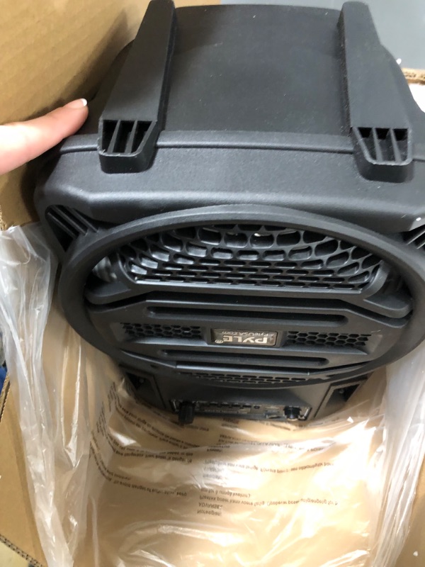 Photo 5 of Portable Bluetooth PA Speaker System - 300W Rechargeable Outdoor Bluetooth Speaker Portable PA System w/ 8” Subwoofer 1” Tweeter, Microphone In, Party Lights, MP3/USB, Radio, Remote - Pyle PPHP835B