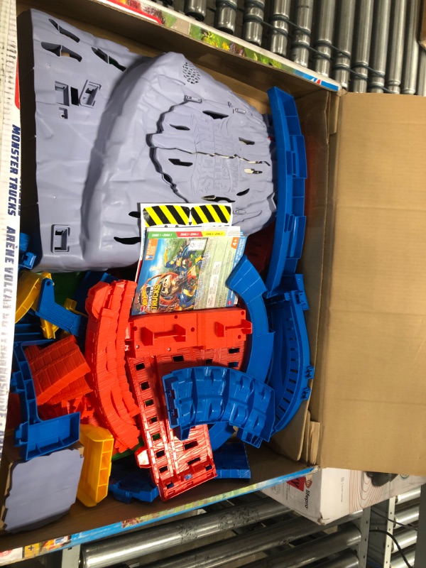 Photo 2 of ?Hot Wheels Monster Trucks, T-Rex Volcano Playset with Lights and Sounds, Includes 1:64 Scale Race Ace Monster Truck and 1:64 Scale Die-Cast Toy Car??? Single