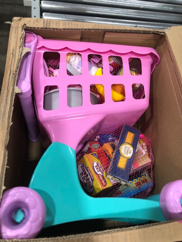 View 2 of Play Circle by Battat – Complete Shopping Day & Cookware Set – 50Piece Toy Grocery Cart & Cooking Playset with Pretend Food & Kitchen Accessories for Kids Ages 3+ Grocery Cart & Cookware Bundle