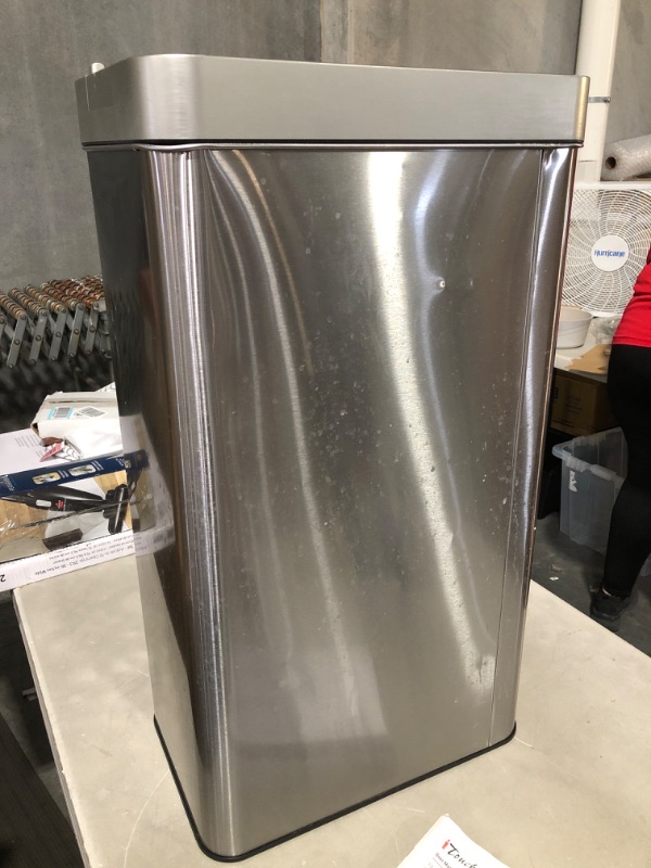 Photo 3 of **USED** iTouchless Wings-Open Sensor Trash Can Stainless Steel, 18 Gallon