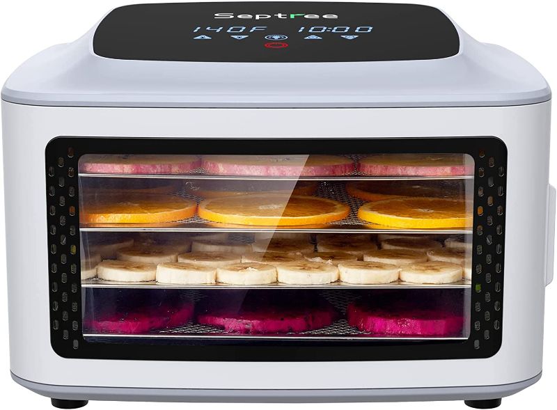 Photo 1 of Septree Food Dehydrator 4 Stainless Steel Trays Food Dryer Machine with Digital Timer, Temperature Control and Safety Over Heat Protection for Jerky Herbs Fruit Veggies Snacks