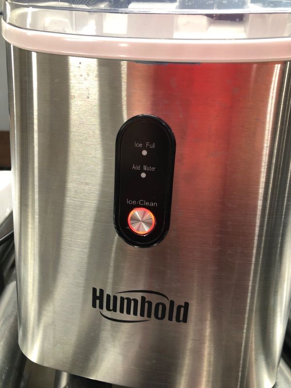 Photo 2 of Humhold Nugget Ice Maker CounterTop, 33Lbs Chewable Pebble Ice Per Day, Auto Self Cleaning, Crunchy Pellet Ice Cubes Maker Machine, Portable Compact Design for RV/Home/Kitchen/Office
