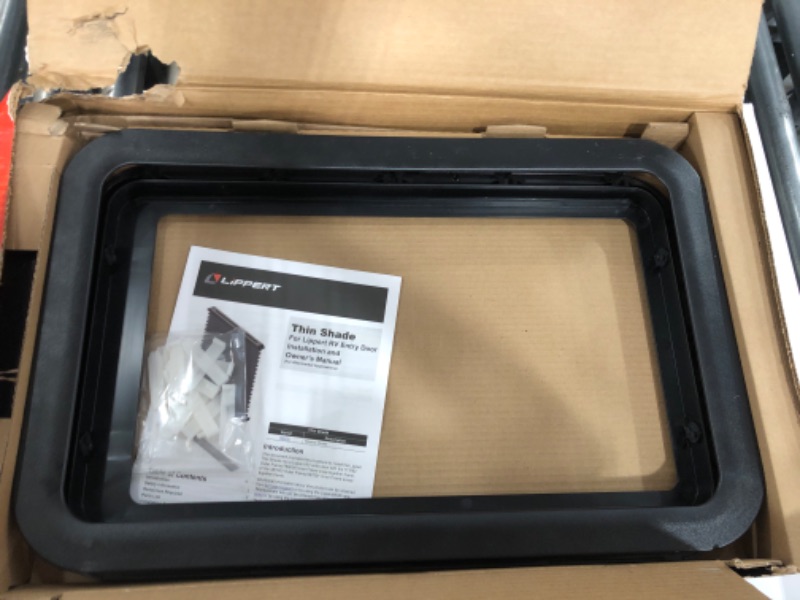 Photo 2 of **PARTS ONLY**
Lippert Components 806621 Thin Shade Complete Window Kit for RV Entry Doors, Black