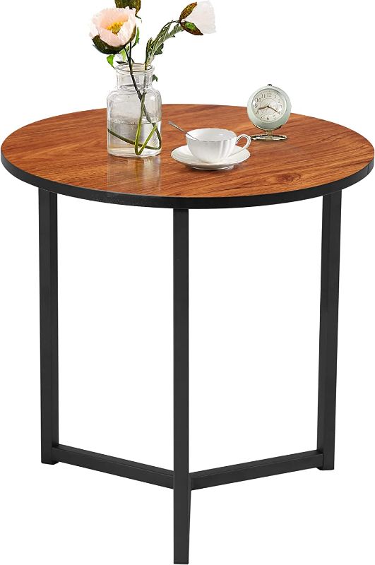 Photo 1 of *different than stock photo* VECELO Round Coffee End Side Table rustic