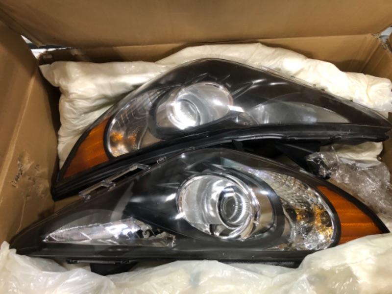 Photo 2 of AUTOSITY Headlight Assembly Black Housing + Amber Reflector Headlamps Headlamps Kit Compatible With Hyundai Sonata 2011-2014 (Driver and Passenger Side)