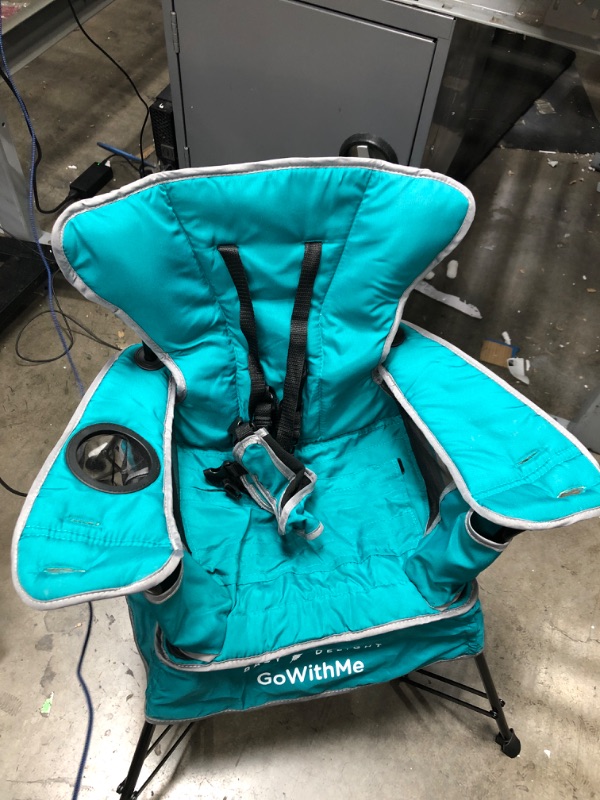 Photo 4 of Baby Delight Go with Me Venture Portable Chair, Indoor and Outdoor, Sun Canopy, 3 Child Growth Stages, Teal Venture Deluxe, Teal