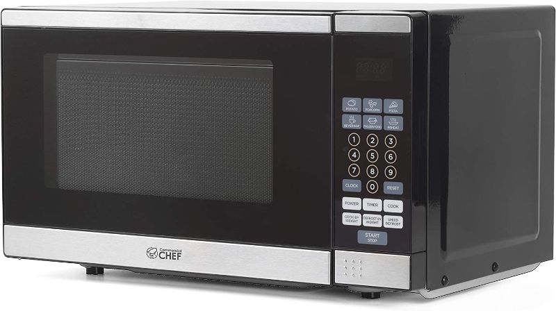 Photo 1 of Commercial Chef Countertop Microwave Oven, 0.7 Cubic Feet, Stainless Steel
