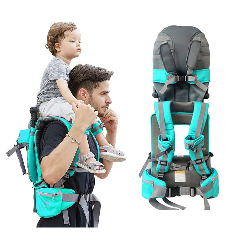 Photo 1 of Baby Shoulder Carrier 360° Foldable Shoulder Saddle Backpack Ergonomic Child Hiking Seat Baby Ankle Straps Hands Free Backpacks Holds 50 Pound Ideal for Children Between 6 Months-2 Years Old
