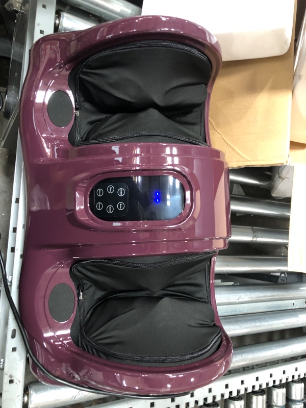 Photo 2 of Best Choice Products Foot Massager Machine Shiatsu Foot Massager, Therapeutic Reflexology Kneading and Rolling for Feet, Ankle, High Intensity Rollers, Remote, Control, LCD Screen - Burgundy