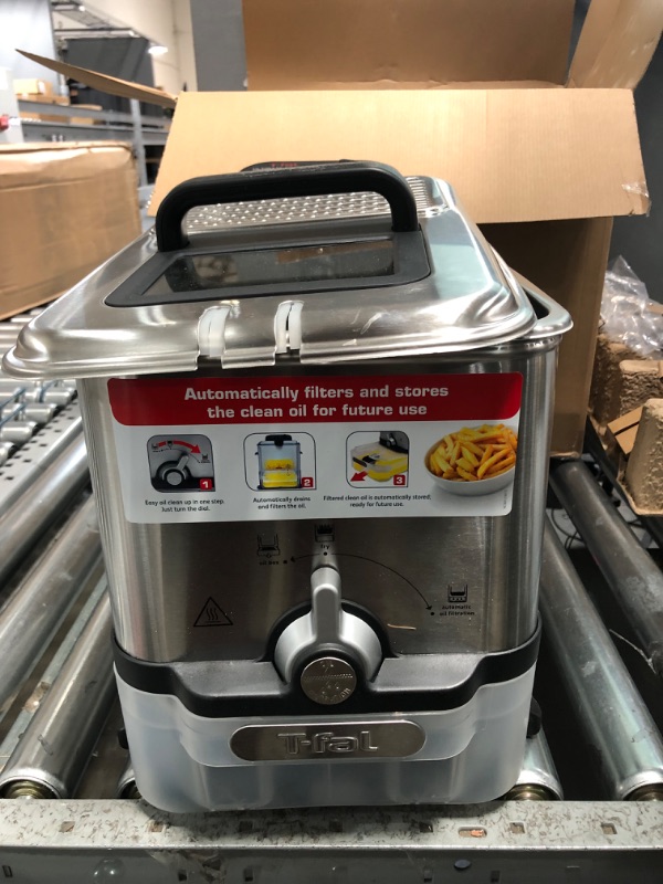 Photo 6 of  USED.T-Fal Ultimate EZ Clean Stainless Steel Deep Fryer with Basket 3.5 Liter Oil and 2.6 Pound Food Capacity 1700 Watts Easy Clean, Temp Control, Digital Timer, Oil Filtration, Dishwasher Safe Parts
