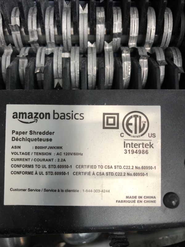 Photo 4 of  USED amazon basics Paper Shredder and Credit Card Shredder