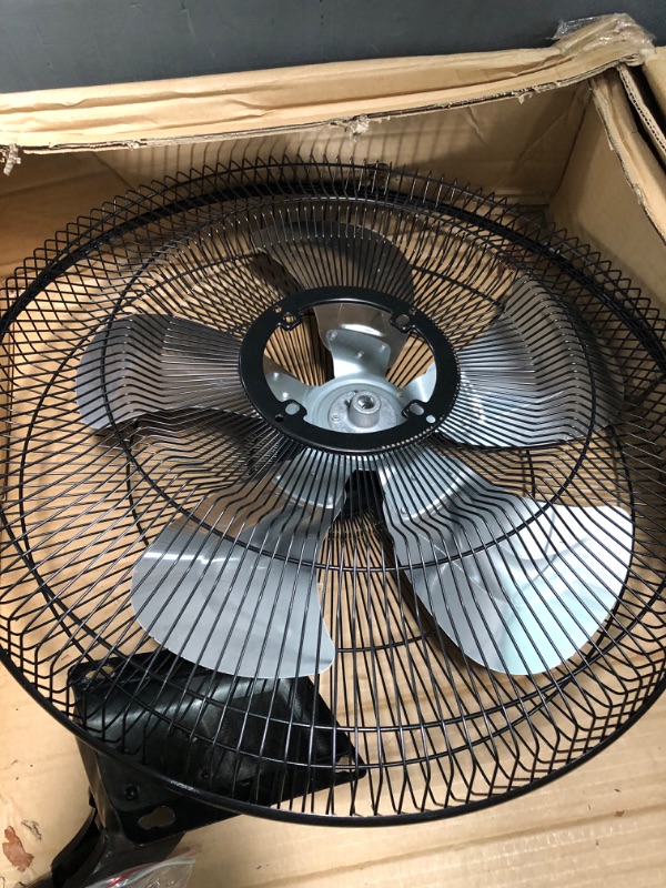Photo 5 of  USED. Simple Deluxe 18 Inch Household Commercial Wall Mount Fan, 90 Degree Horizontal Oscillation, 5 Speed Settings, Black, 1-Pack 18 Inch 1-Pack