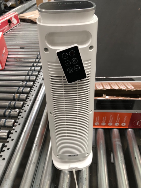 Photo 2 of PELONIS PHTPU1501 Ceramic Tower 1500W Indoor Space Heater with Oscillation, Remote Control, Programmable Thermostat & 8H Timer, ECO Mode, Tip-Over Switch & Overheating Protection, White
