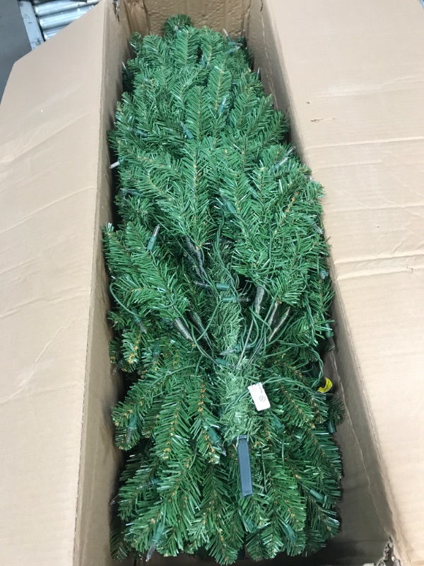 Photo 2 of ***SOME BULBS MISSING*** 9’ Pre-lit Kingswood Fir Pencil Artificial Christmas Tree –Clear Lights