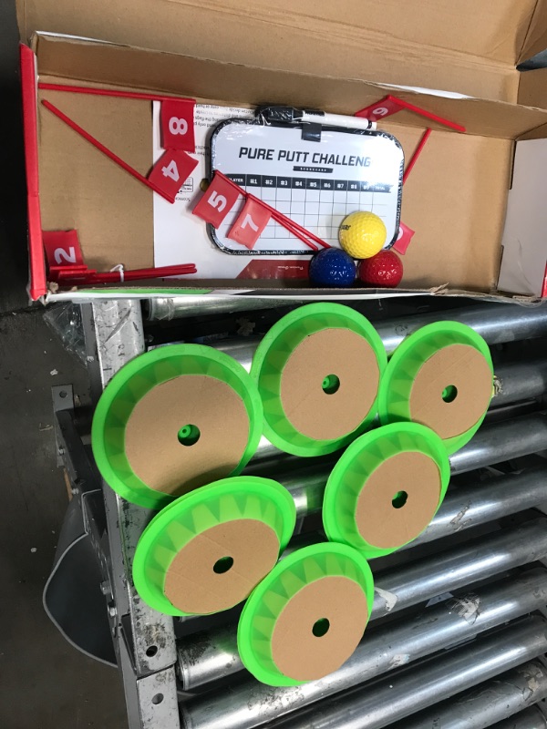 Photo 2 of MISSING BALL**GoSports Pure Putt Challenge Mini Golf Game - Build Your Own Course at Home, The Office or On The Green - Includes 9 Holes, 4 Balls, Dry-Erase Scorecard, Tote Bag & Rules