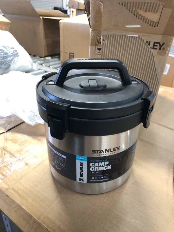 Photo 1 of Stanley Adventure Stay Hot 3qt Camp Crock Pot - Vacuum Insulated Stainless Steel Food Container - Keeps Food Hot for 12 Hrs & Cold for 16 Hrs 3QT Stainless Steel