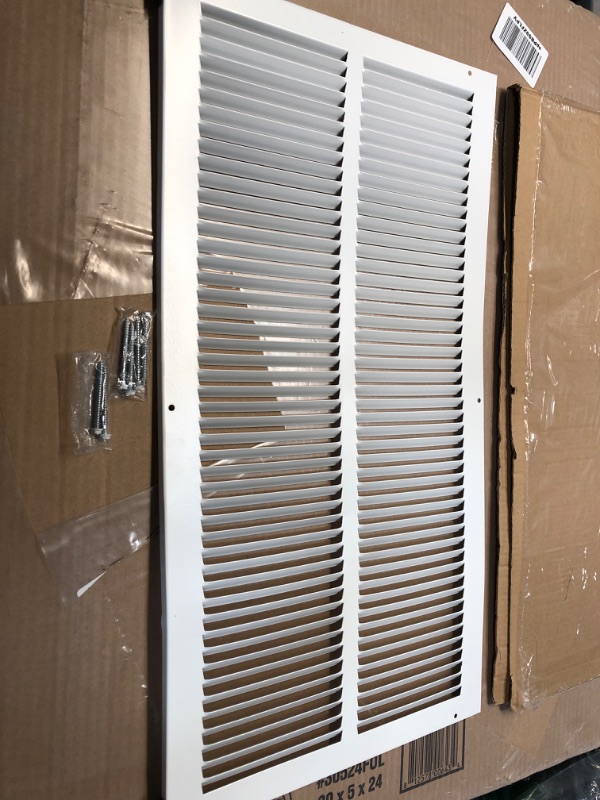 Photo 2 of 14" x 26" Return Air Grille - Sidewall and Ceiling - HVAC Vent Duct Cover Diffuser - [White] [Outer Dimensions: 15.75w X 27.75" h] 14 x 26 White