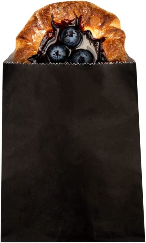 Photo 1 of Bag Tek Black Paper Bag - 7" x 8" - 100 count box
