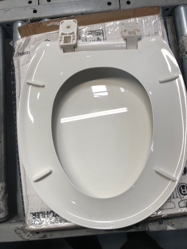 Photo 3 of **MISSING HARDWARE**KOHLER K-4648-0 Stonewood Wooden Toilet Seat, One Size, White
