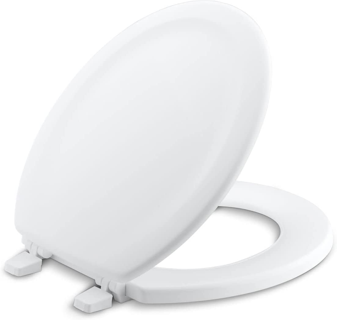 Photo 1 of **MISSING HARDWARE**KOHLER K-4648-0 Stonewood Wooden Toilet Seat, One Size, White
