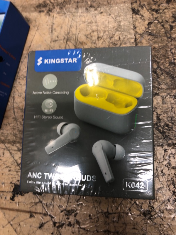 Photo 2 of Kingstar Wireless Earbuds for Android,Bluetooth 5.2 Earbuds with Microphone Active Noise canceling Ear Buds Touch Control LED Display Blue Tooth Headphone HiFi Stereo for iPhone USB-C Charging