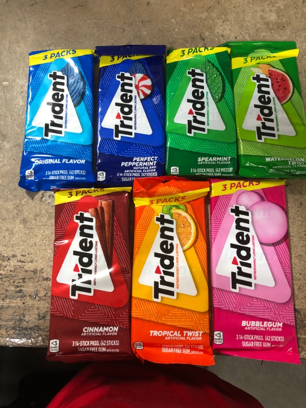 Photo 2 of *EXPIRE March 2024*
Trident Sugar Free Gum Variety Pack, 21 Packs of 14 Pieces (294 Total Pieces)
