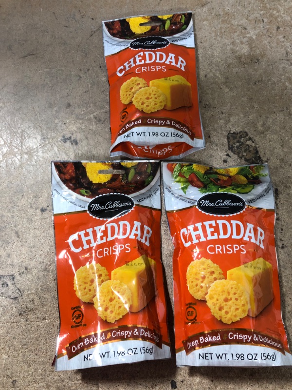 Photo 2 of *EXPIRE March 2023*
Mrs. Cubbison's Cheese Crisps - 100% Real Cheese, Keto Friendly, Great for Snacking and Salad Topper - Cheddar Flavor, 1.98 Ounce (Pack of 3) 