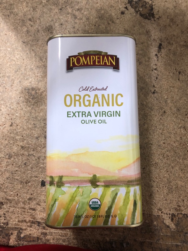 Photo 2 of *EXPIRE April 2023*
Pompeian USDA Organic Extra Virgin Olive Oil, Cold Extracted, Mild & Smooth Flavor, Perfect for Sautéing, Salads & Drizzling, 33.8 FL. OZ. Tin Organic Extra Virgin Olive Oil Tin