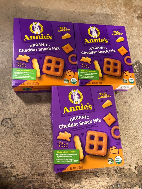 Photo 2 of *EXPIRE Mar 2023*
Annie's Organic Assorted Crackers and Pretzels Cheddar Snack Mix, 9 oz (3 pck)
