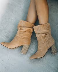 Photo 1 of HEELED SLOUCH BOOTIE - TOFFEE (9)