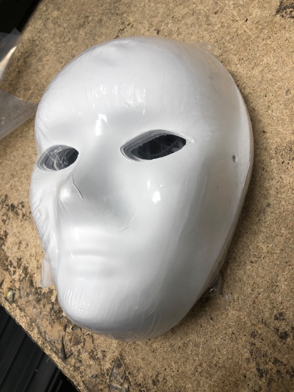 Photo 2 of 14pcs 2 Sizes DIY Full Face Masks with 14pcs Tied Ropes- Men ans Women - White Blank Paintable Paper Mache Masks, Cosplay Masquerade Mask for Halloween Party, Ghost Cosplay, DIY Art Creativity