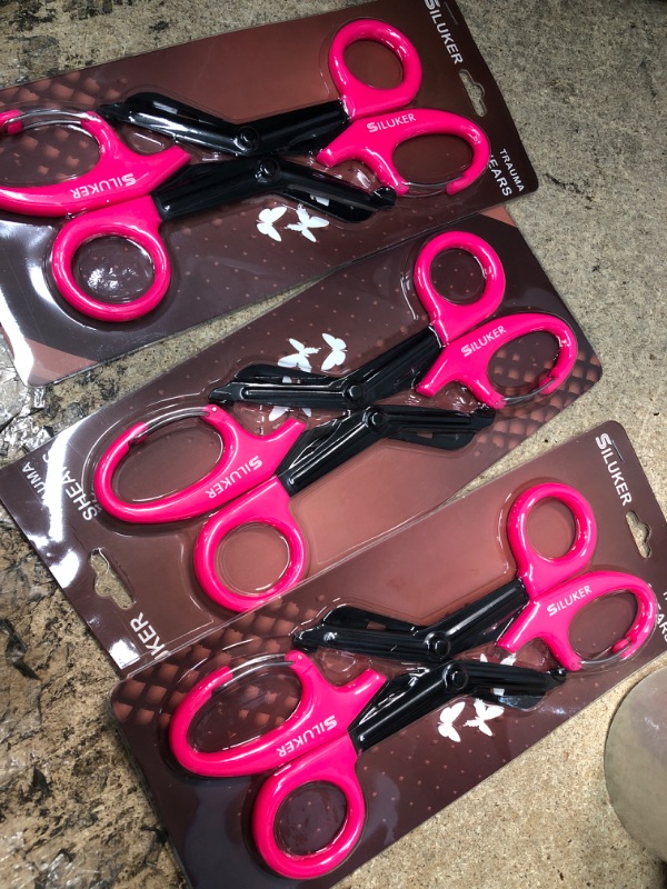 Photo 2 of 3pk- 2 Pack Medical Scissors with Carabiner, EMT and Trauma Shears Bandage Scissors - 7.5" Fluoride-Coated with Non-Stick Blades