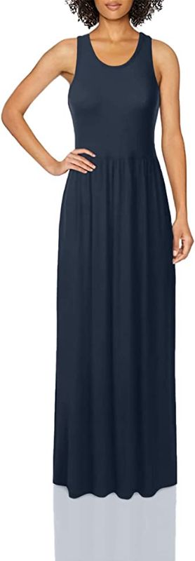 Photo 1 of danibe Women's Sleeveless Racerback Long Maxi Dress with Pockets (Small) 