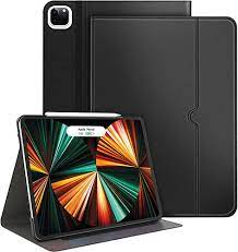 Photo 1 of Soke New iPad Pro 12.9 Case 5th Generation 2021, Premium Leather Stand Folio Case with Pocket[2nd Gen Apple Pencil Charging+Auto Wake/Sleep], Hard PC Back Cover for iPad Pro 12.9 Inch(Black)