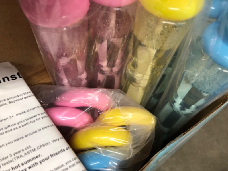Photo 1 of Bloranda 12 Pack 15'' Bubble Wands Bulk - Large Bubble Wand | Umbrella Big Bubble Wand 3 Colors Bubble Wand Party Favors Summer Toys Outdoor Play Toys Birthday Party