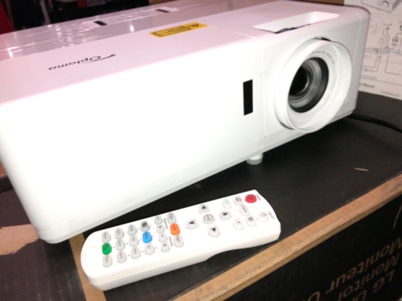 Photo 2 of Optoma HZ39HDR Laser Home Theater Projector with HDR | 4K Input | 4000 lumens | Lamp-Free Reliable Operation 30,000 hours | Easy Setup with 1.3X Zoom | Quiet Operation 32dB | Crestron Compatible,White