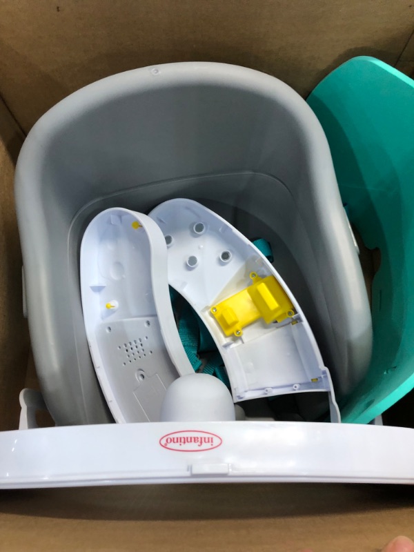 Photo 3 of **MAY NEED NEW BATTERIES**
Infantino Music & Lights 3-in-1 Discovery Seat and Booster - Convertible Booster, Infant Activity Seat and Feeding Seat with Electronic Piano for Sensory Exploration, for Babies and Toddlers, Teal