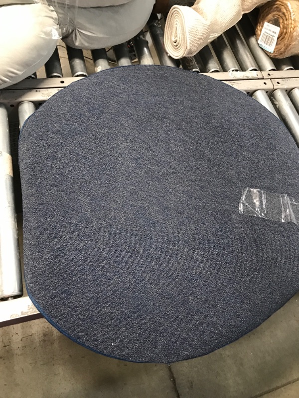 Photo 1 of 3 Foot Round Blue Rug