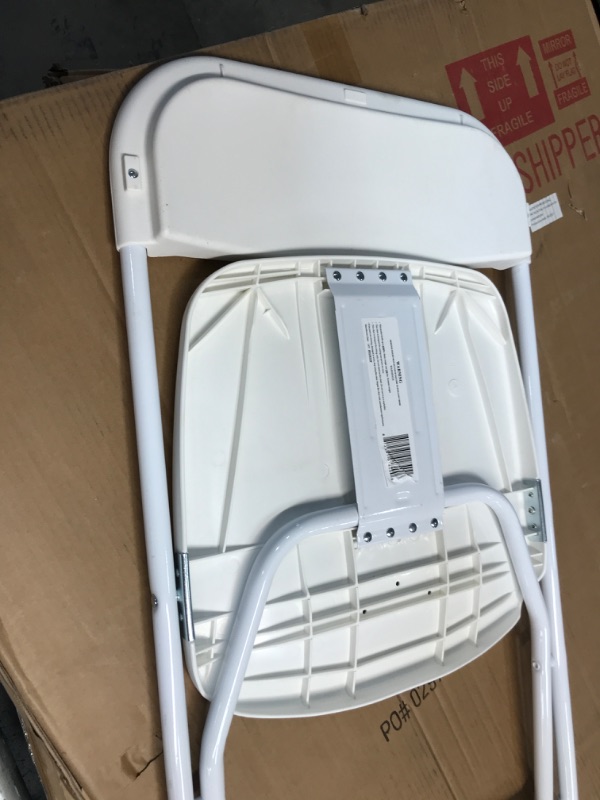 Photo 2 of Plastic Folding Chair, 800 lbs. Capacity, White - Lot of 10