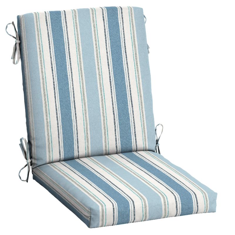 Photo 1 of 1 PAIR********Arden Selections Outdoor Dining Chair Cushion 20 X 20 French Blue Linen Stripe