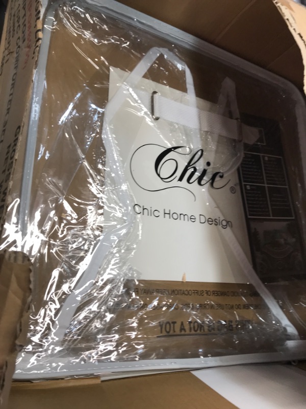 Photo 3 of **FACTORY SEALED**  Chic Home Mornington Large Scale Contempo Bohemian Reversible Printed with Embroidered Details. King Bed in a Bag Comforter Set, Black King Black