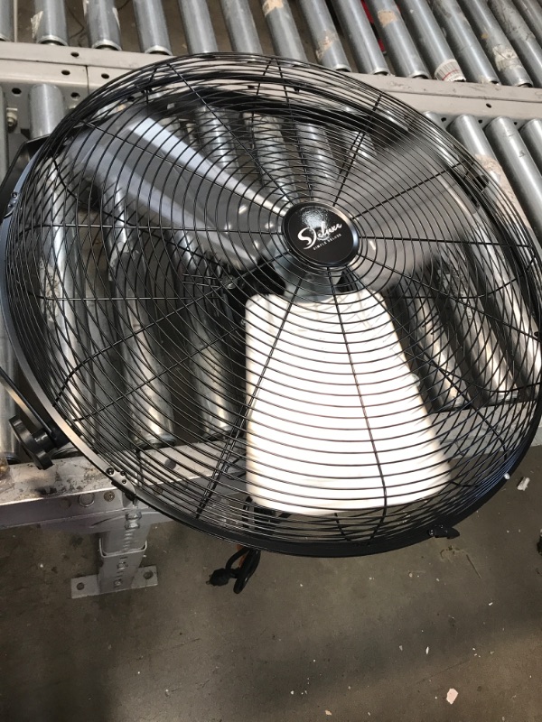 Photo 2 of **NEW**  Simple Deluxe 24 Inch Industrial Wall Mount 3 Speed Commercial Ventilation Metal Fan for Warehouse, Greenhouse, Workshop, Patio, Factory and Basement, Black 24 Inch 1-Pack