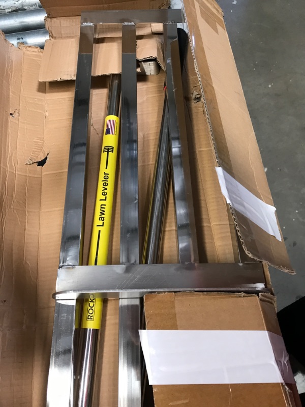 Photo 4 of *USED* Rocklin Lawn Leveling Rake | Levelawn Tool | Level Soil or Dirt Ground Surfaces Easily | 30” x 10” Ground Plate | 78” Extra Long Handle | Stainless Steel 30 Inches